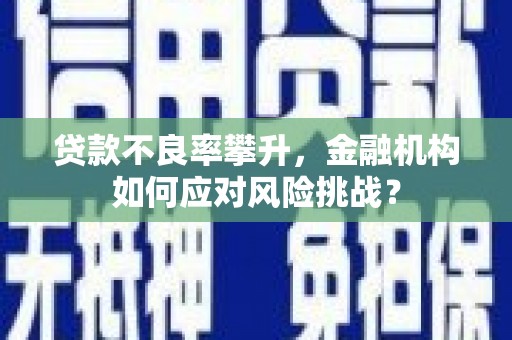 韩城贷款不良率攀升，金融机构如何应对风险挑战？