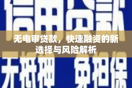韩城无电审贷款，快速融资的新选择与风险解析
