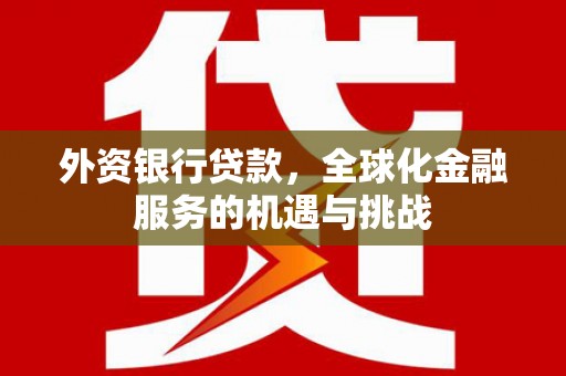 韩城外资银行贷款，全球化金融服务的机遇与挑战