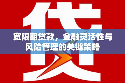 韩城宽限期贷款，金融灵活性与风险管理的关键策略