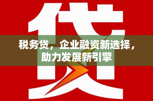 韩城税务贷，企业融资新选择，助力发展新引擎