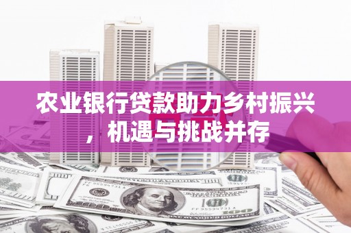 韩城农业银行贷款助力乡村振兴，机遇与挑战并存