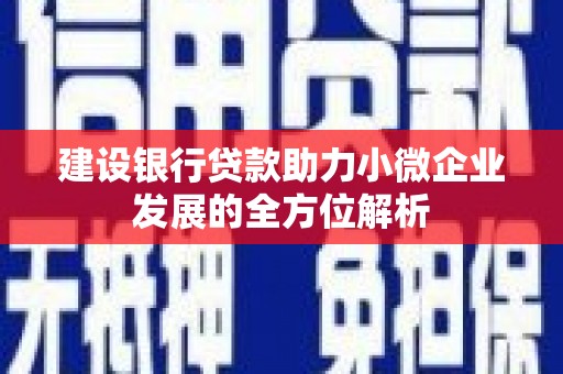 韩城建设银行贷款助力小微企业发展的全方位解析