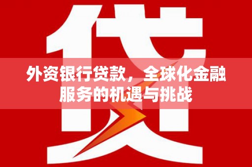 韩城外资银行贷款，全球化金融服务的机遇与挑战