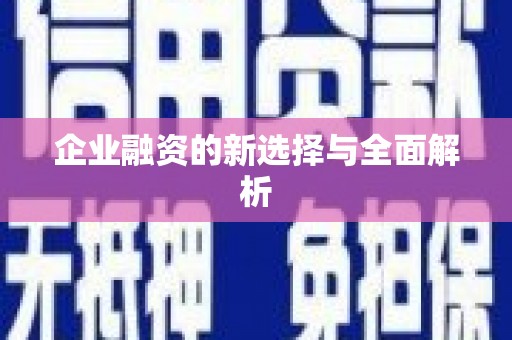 韩城企业融资的新选择与全面解析